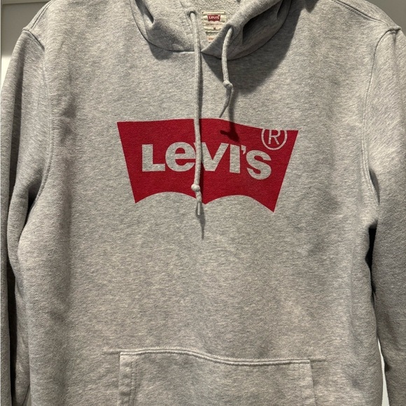 Levi’s Gray Logo Hoodie Pullover Sweatshirt Size M - Picture 3 of 13